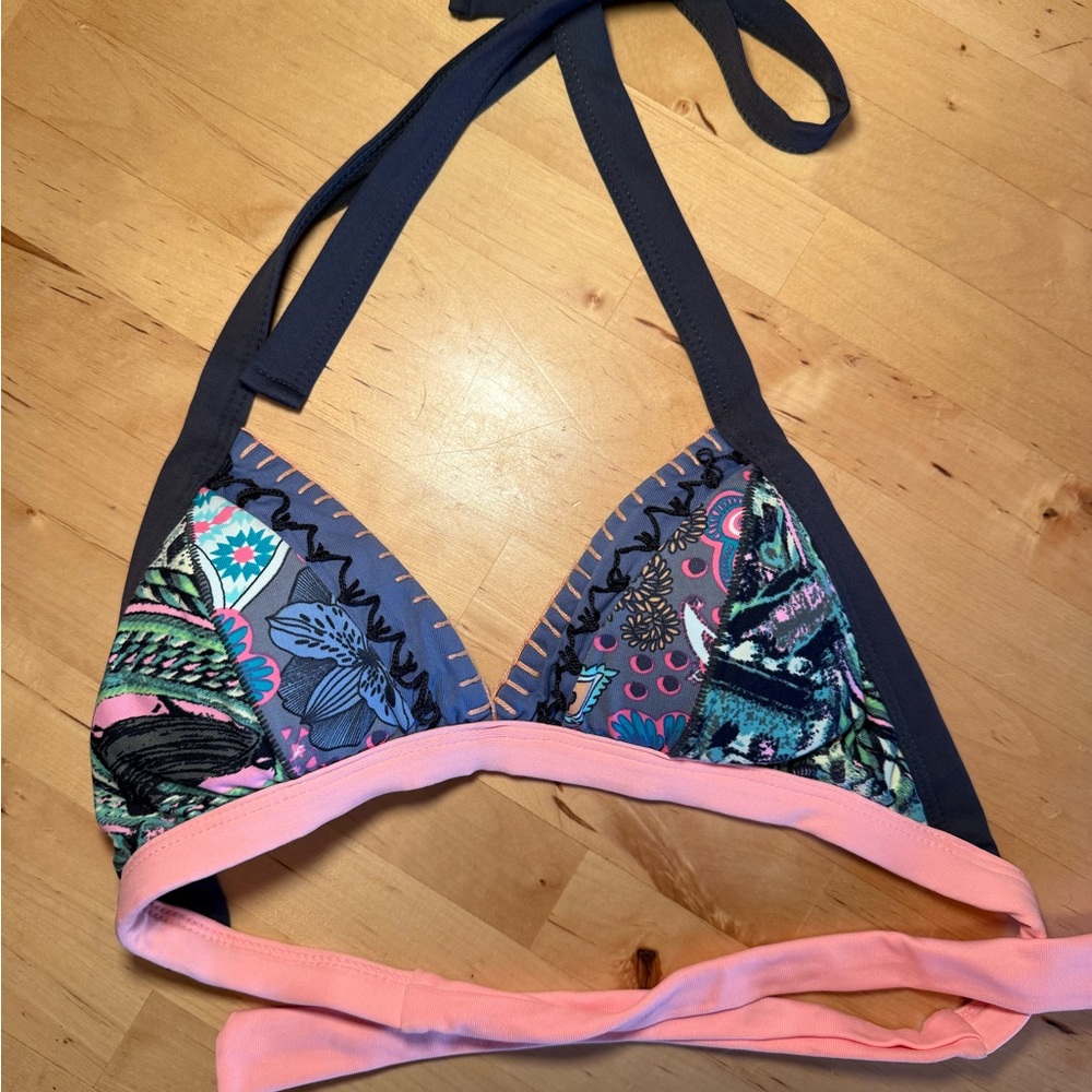Maaji Multicolor Bikini Top with Pink and Blue Accents